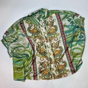 NWT eesome patterned oversized button down blouse